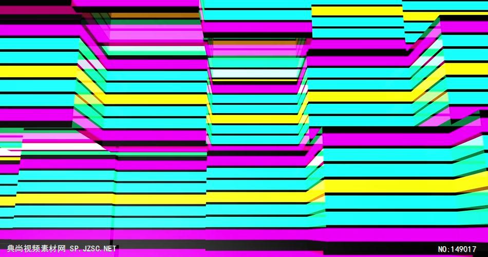 动感经典光效91款YM2747多形态变换的彩虹几何方块