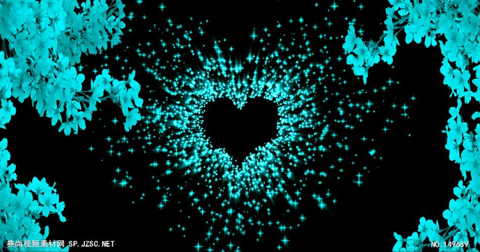 A008-蒂芙尼蓝粒子心形婚礼背景视频 视频背景