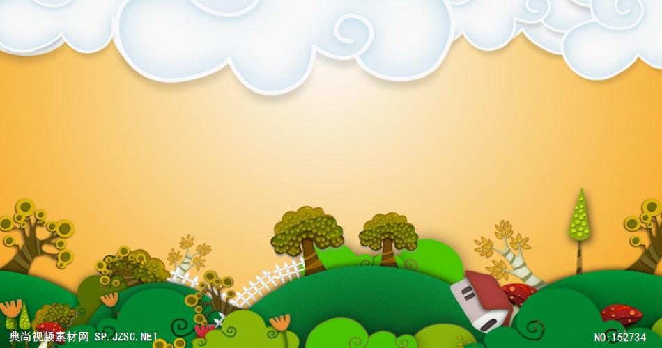 A125-云朵小树蘑菇 视频动态背景 虚拟背景视频