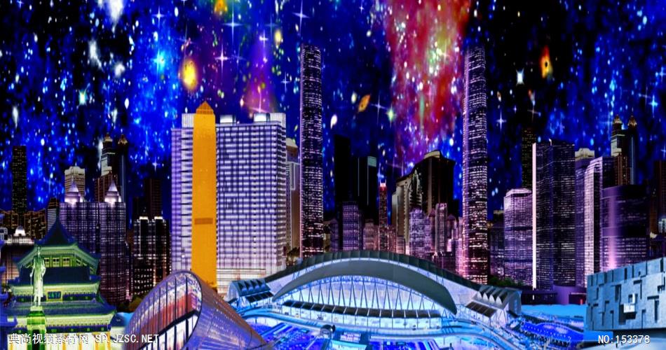 A372-城市夜景 视频动态背景 虚拟背景视频