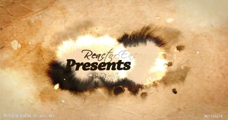 AE：AE历史风格水墨视频展示 AE模板资源站17 水墨ae模版 中国元素ae 水墨ae动画视频