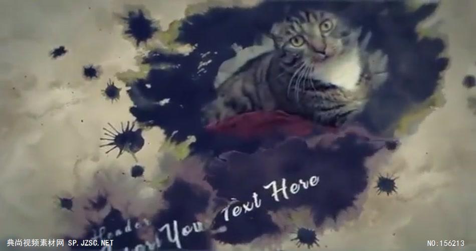 AE：AE水墨转场视频展示 AE模板资源站17 水墨ae模版 中国元素ae 水墨ae动画视频