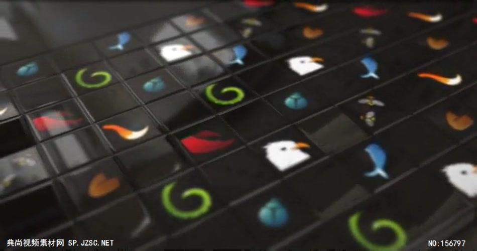 AE：玻璃质感方块群翻转标志 AE模板资源站17 logo标志ae动画模版 标志动画