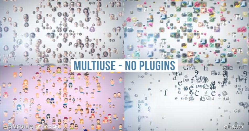 AE：多图会聚标志 AE资源15 logo标志ae动画模版 标志动画