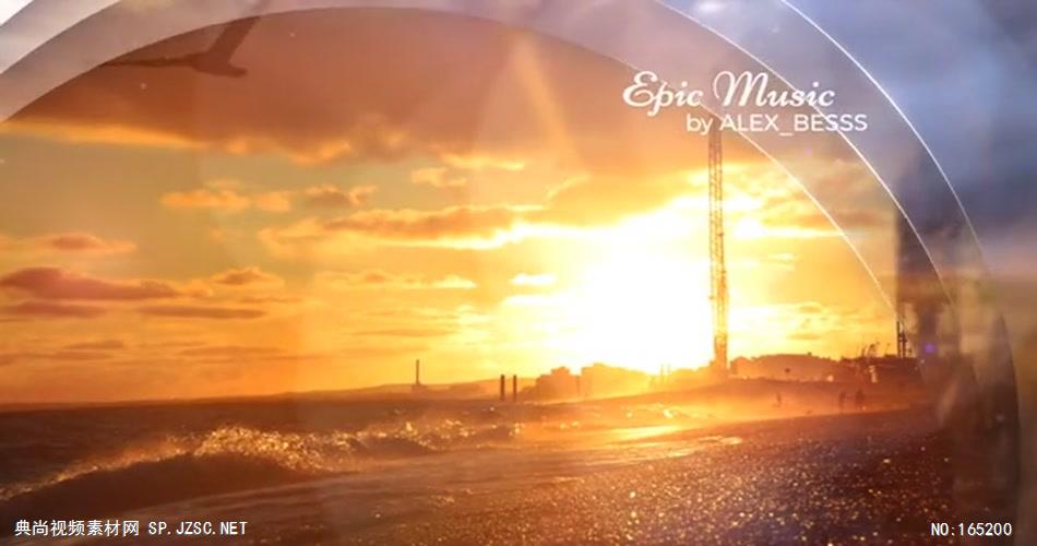 9883 阳光波纹幻灯片 ae素材ae模版