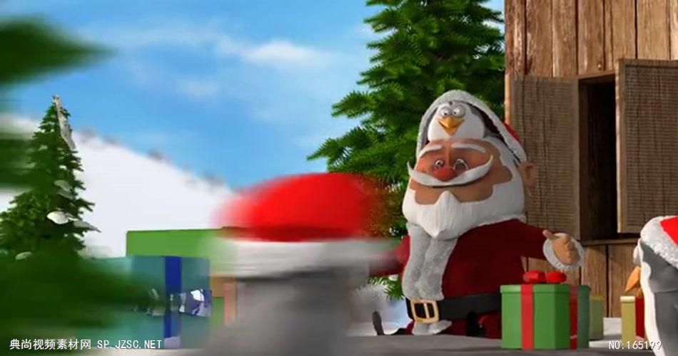 9884 企鹅滑雪圣诞动画 ae素材ae模版