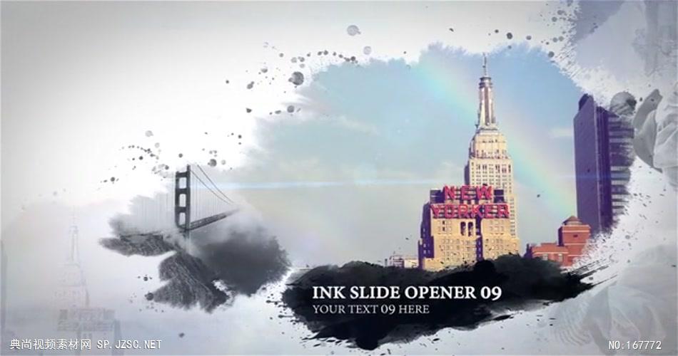 12231 水墨幻灯片 免费AE模板片头视频模板, AE素材,国外AE源文件下载 片头ae素材