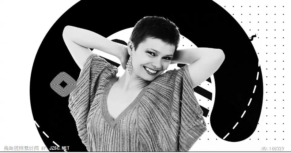 13222 现代时尚黑白图片人物介绍片头 AE素材 ae源文件模版 片头ae素材