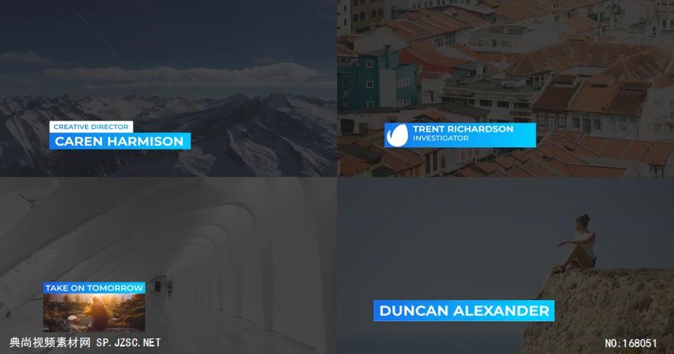 12202 简洁人名字幕条动画 免费AE模板片头视频模板, AE素材,国外AE源文件下载 片头ae素材