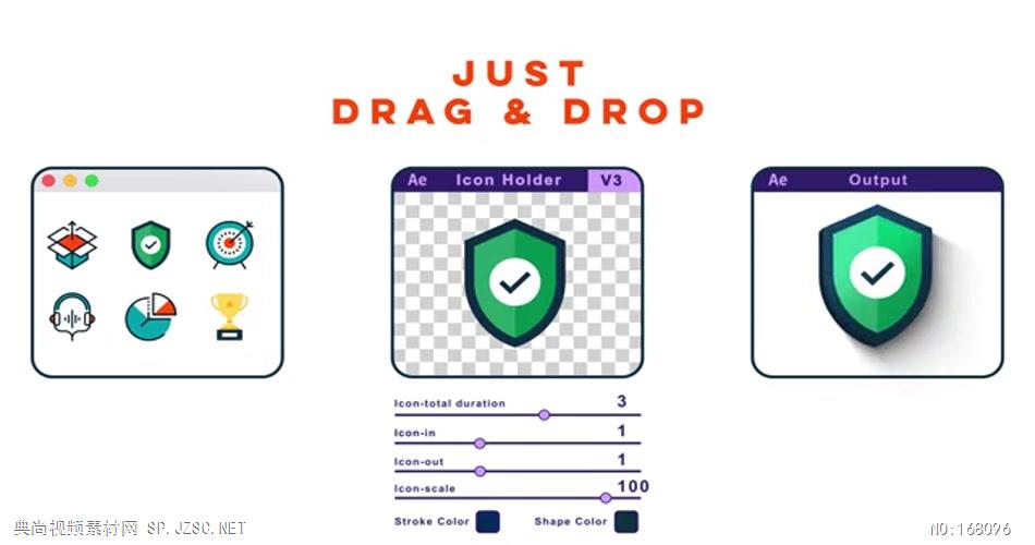 12269 动画图标 免费AE模板片头视频模板, AE素材,国外AE源文件下载 片头ae素材