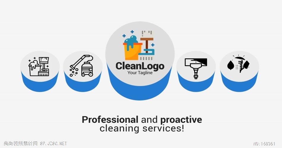 13305 清洁服务介绍MG动画片头 AE素材 ae源文件模版 片头ae素材