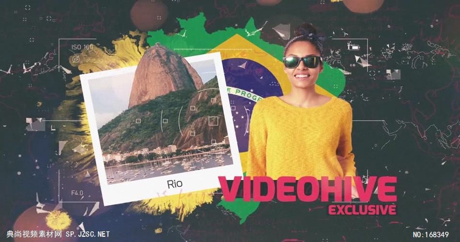 13343 旅游照片相册记录片头 AE素材 ae源文件模版 片头ae素材