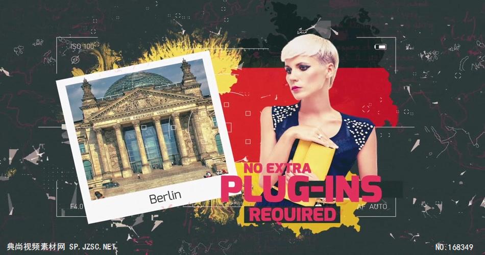 13343 旅游照片相册记录片头 AE素材 ae源文件模版 片头ae素材