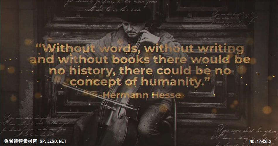 13313 金色引号文字历史风格片头 AE素材 ae源文件模版 片头ae素材