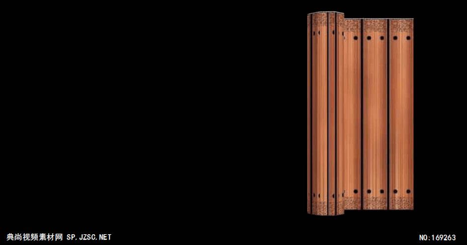 高清视频素材 万用卷轴个竹简片头素材二