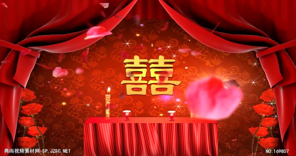 -中式婚礼款Y2041中式拜天地背景有音乐 led视频素材库
