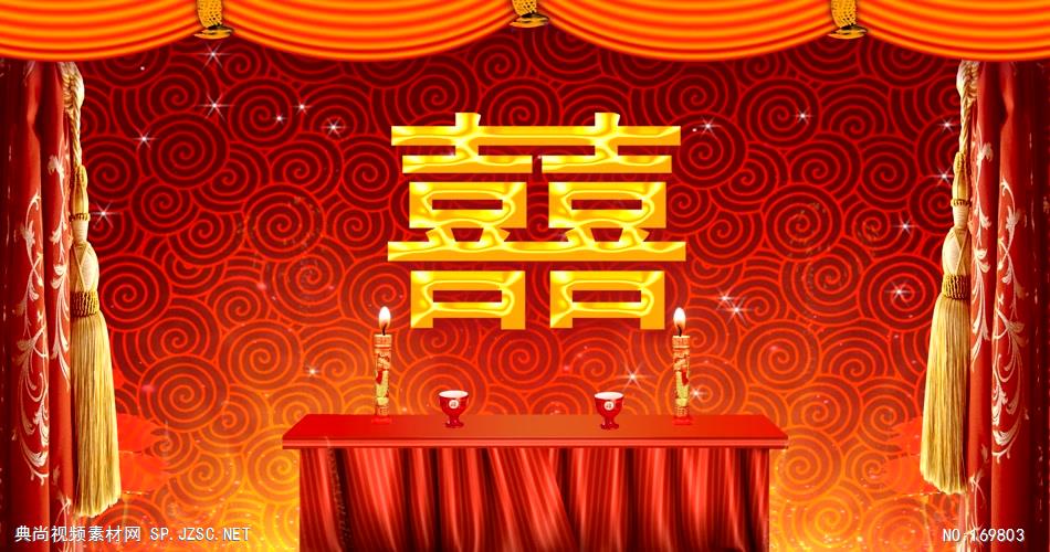 -中式婚礼款Y2040中式拜堂背景有音乐 led视频素材库