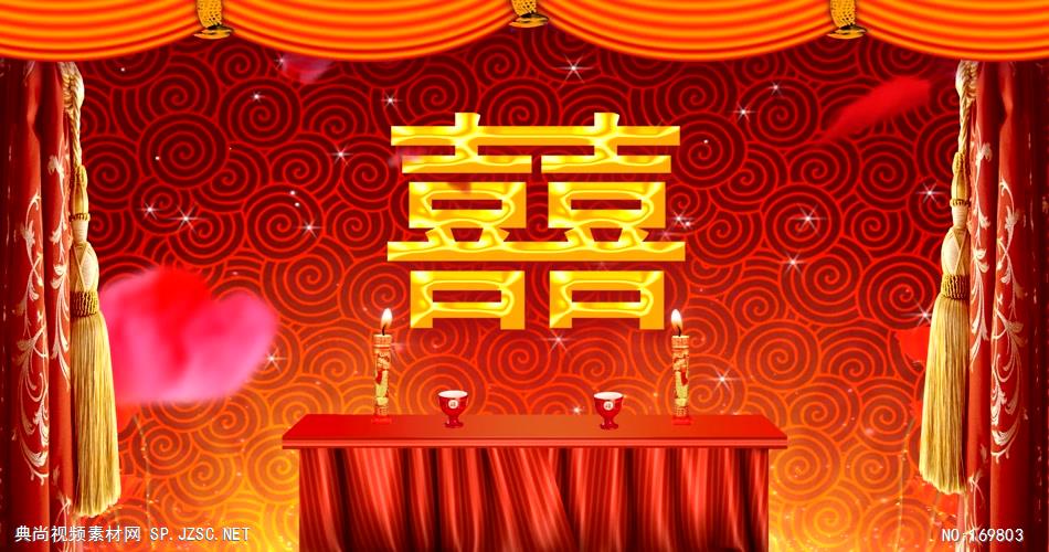 -中式婚礼款Y2040中式拜堂背景有音乐 led视频素材库