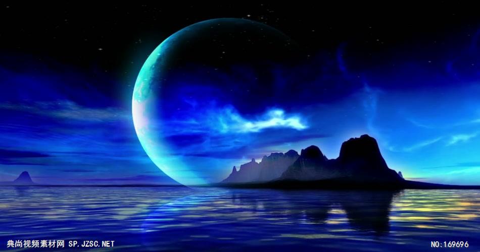 -夜色明月荷花款Y6483月亮代表我的心唯美梦幻意境月色有音乐 led视频素材库