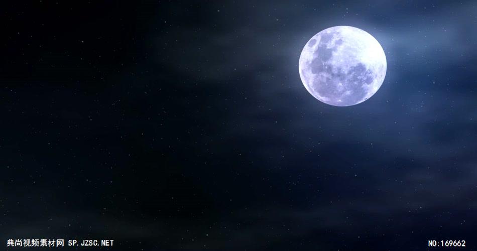 -夜色明月荷花款Y3743月亮 led视频素材库