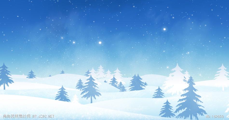 -圣诞节系列款Y1546冬季雪景下雪松树 led视频素材库