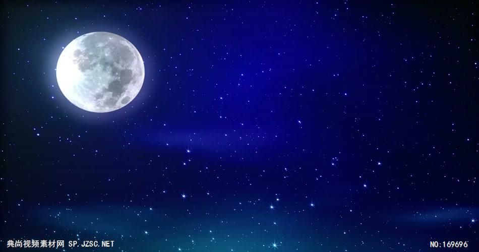 -夜色明月荷花款Y6483月亮代表我的心唯美梦幻意境月色有音乐 led视频素材库