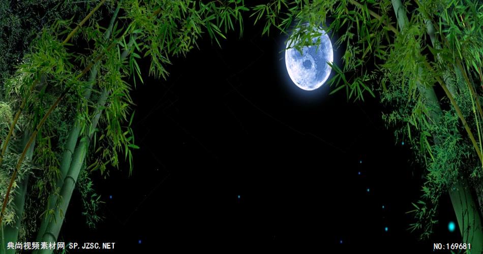 -夜色明月荷花款Y3325竹林月亮 led视频素材库