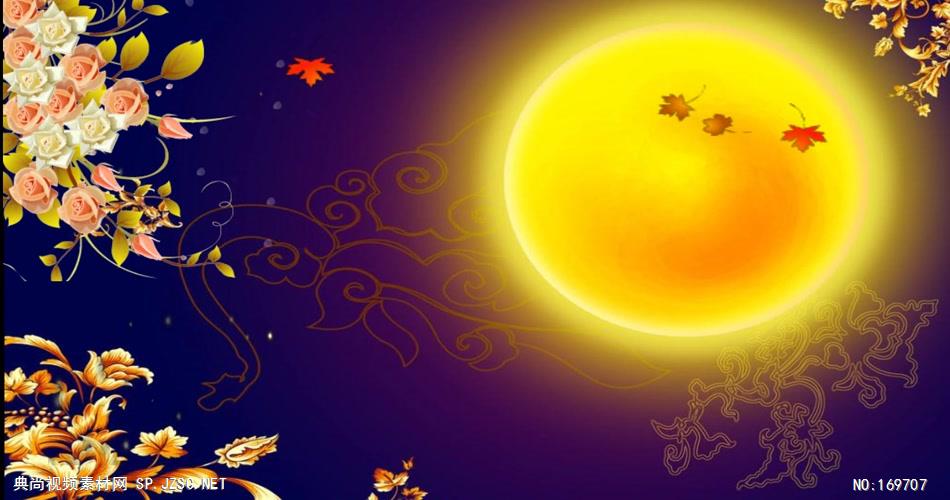 -夜色明月荷花款Y1302中秋圆月 led视频素材库