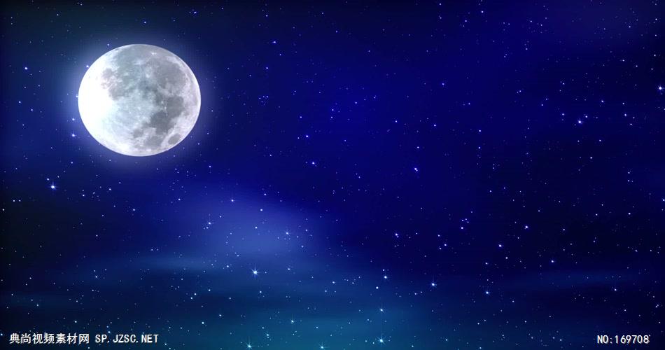 -夜色明月荷花款Y3749夜空明月 led视频素材库