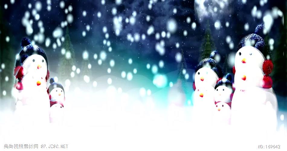 -圣诞节系列款Y3030圣诞下雪雪人有音乐 led视频素材库
