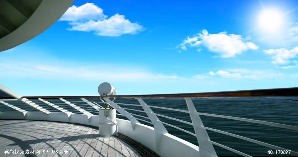 沙滩椰树 款A19151油轮蓝天大海无音乐 led视频素材