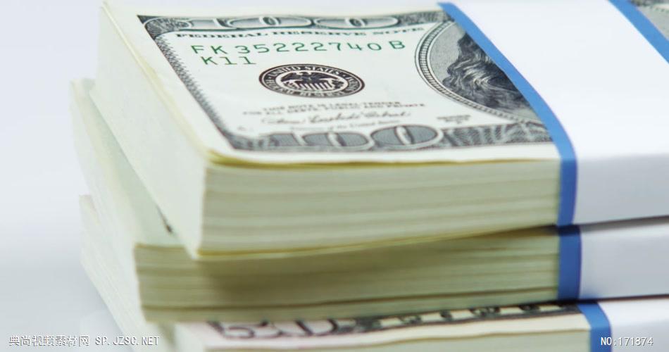 三捆美国货币的平底锅 Pan of Three Bundles of American Money 高清视频全集_batchStoc Video高清视频素材下载 led视频背景 led下载