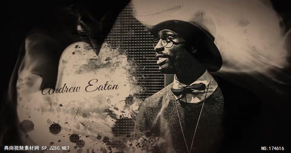 14047 复古水墨遮罩大气片头ae免费模板素材 ae素材