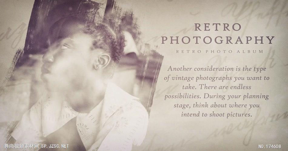 14063 复古历史水墨遮罩幻灯片介绍片头ae免费模板素材 ae素材