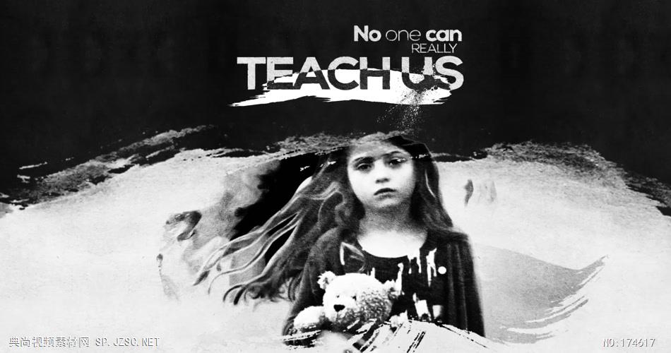 14051 黑白笔刷遮罩宣传片头ae免费模板素材 ae素材