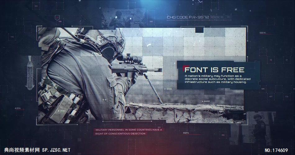 14066 科技感军事图片介绍片头ae免费模板素材 ae素材
