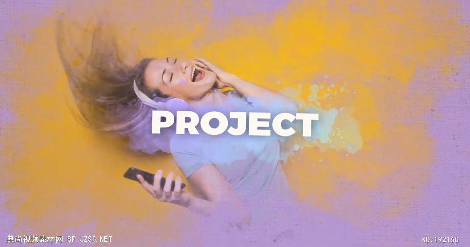 14015 水彩遮罩图片开场ae免费模板素材 ae素材