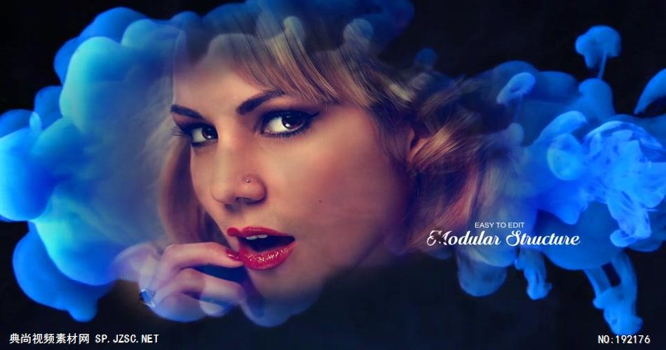 13406 水墨滴落溶解遮罩图片开场 