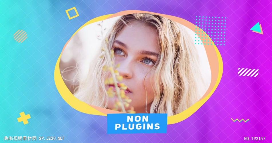 14096 彩色图形遮罩开场宣传片ae免费模板素材 ae素材