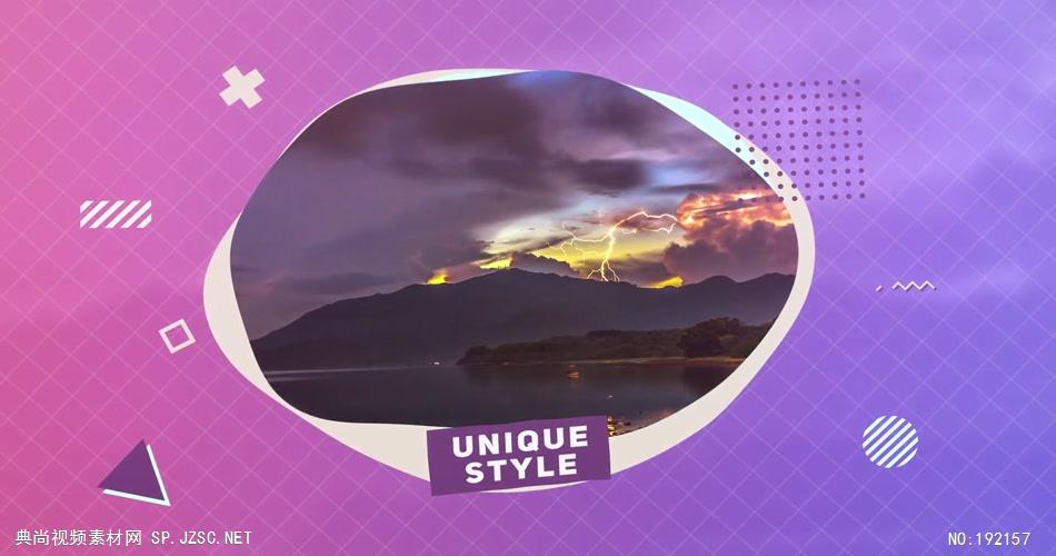 14096 彩色图形遮罩开场宣传片ae免费模板素材 ae素材