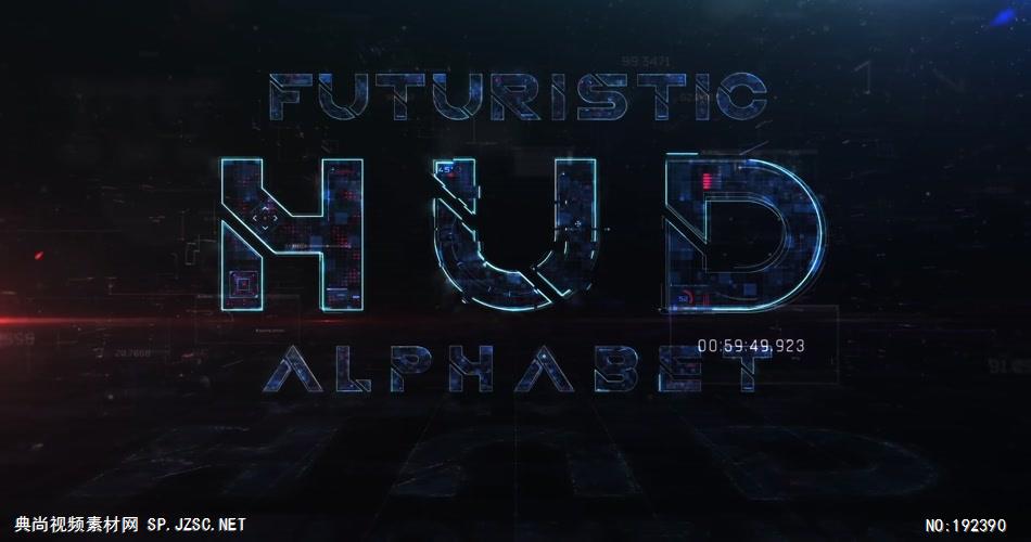 14085 科技感英文字母表动画ae免费模板素材 ae素材高科技互联网未来ae源文件