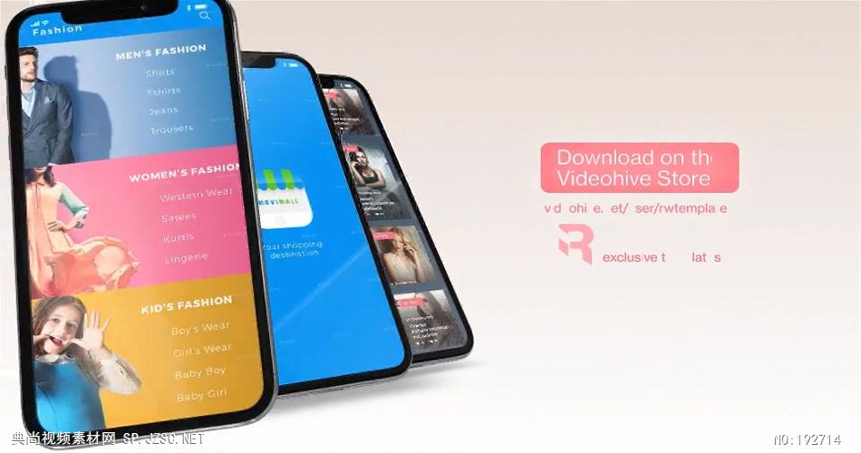 14083 iPhone X手机时尚APP展示动画ae免费模板素材 ae素材