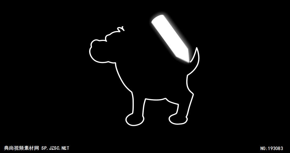 卡通动物绘画过程  DogAlpha 视频素材下载