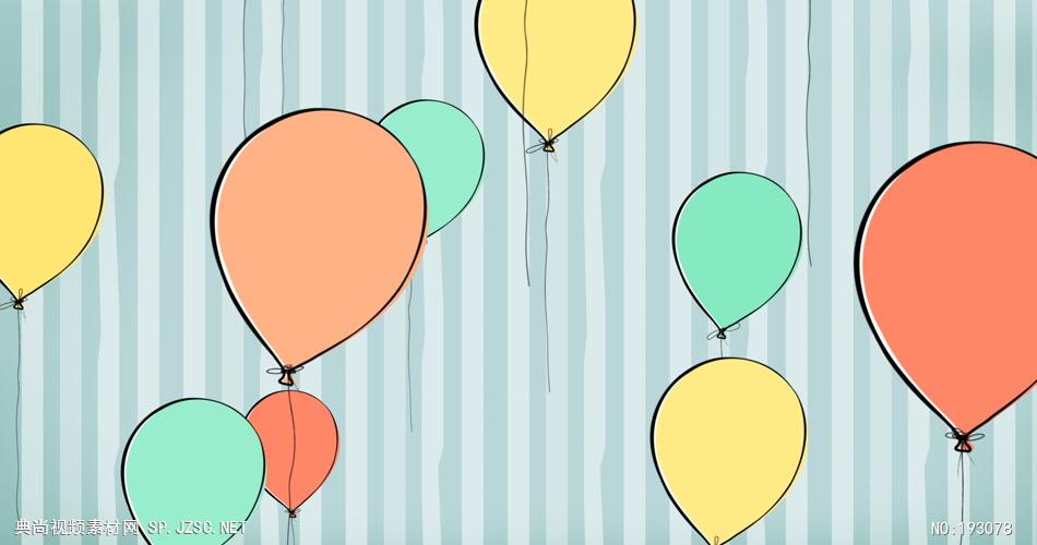 卡通气球动画   StuckOnACloudB 视频素材下载