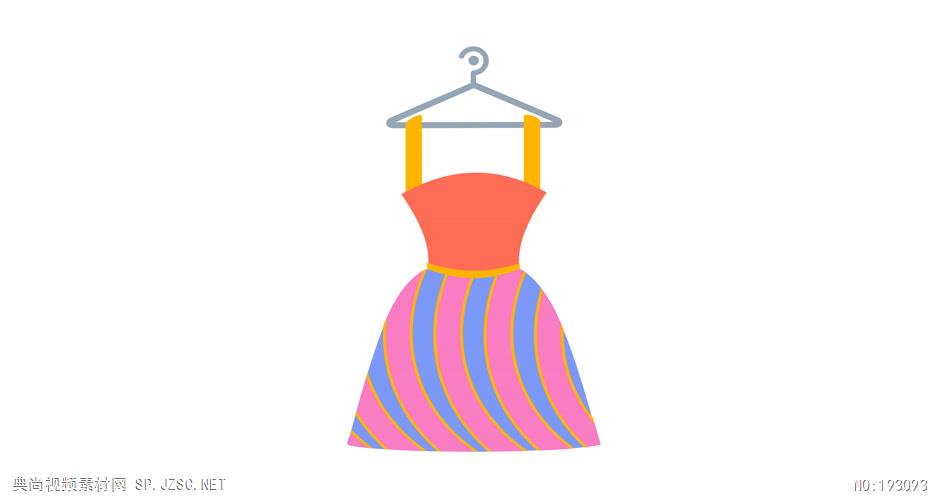 卡通扁平动画图标 -   -  Frock 视频素材下载