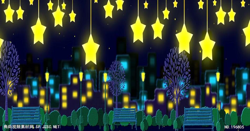星星月亮 款A20021可爱星星楼夜景无音乐