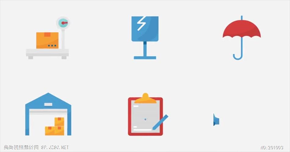 AE：物流与运输动画图标ae特效素材下载网站