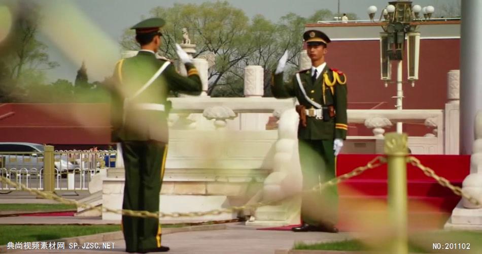 天安门广场红旗飘飘中国名胜风景标志性景点高清视频素材