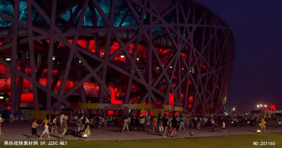 鸟巢近景水立方中国名胜风景标志性景点高清视频素材