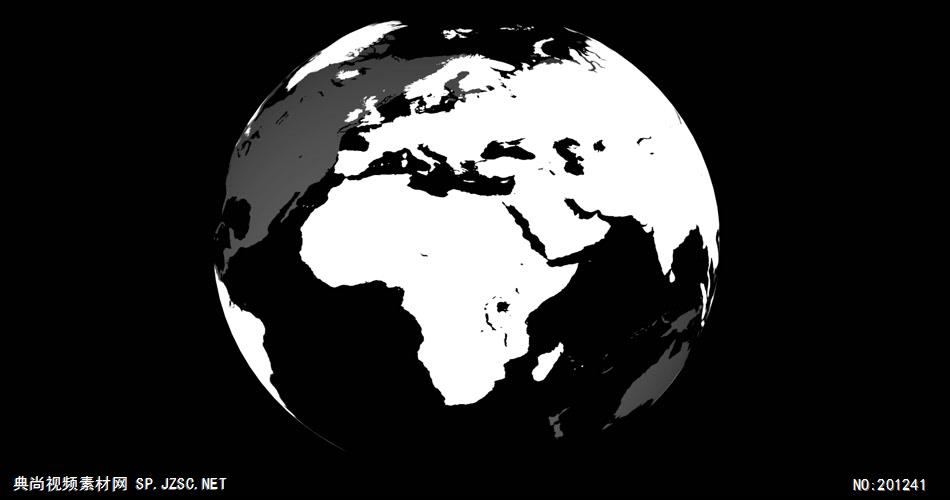 旋转的地球 水墨版震撼